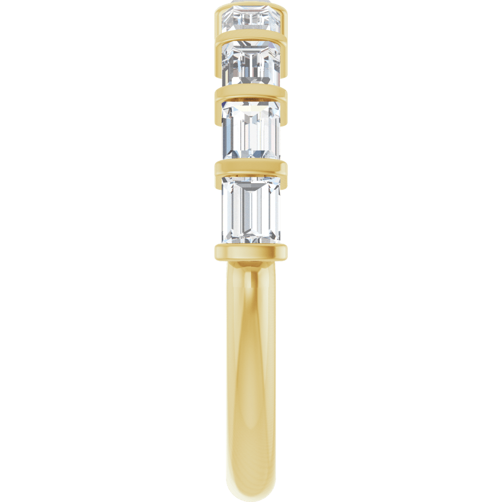 14K yellow gold diamond band
natural diamond anniversary ring
lab grown diamond anniversary band
1 carat baguette diamond ring
channel set diamond band
yellow gold wedding band women
straight baguette diamond ring
fine jewelry anniversary band