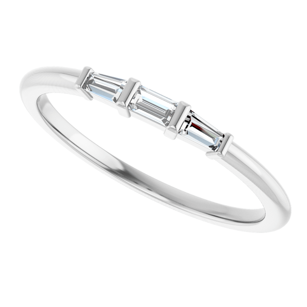 Symétrie 14K Yellow Gold Natural Baguette Diamond Stacking Ring – 1/6 CTW