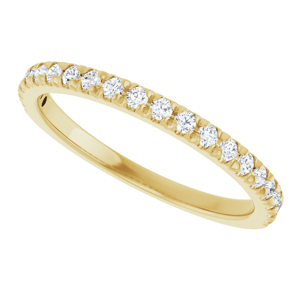 1/4 CTW Natural Diamond French-Set Anniversary Ring 14K Yellow Gold - Guerilla Choice