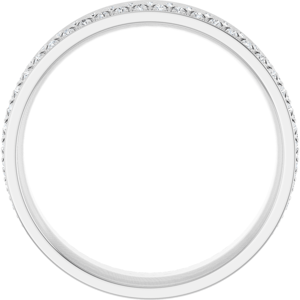 14K White Gold Diamond Band Featuring 94 Lab-Grown Diamonds