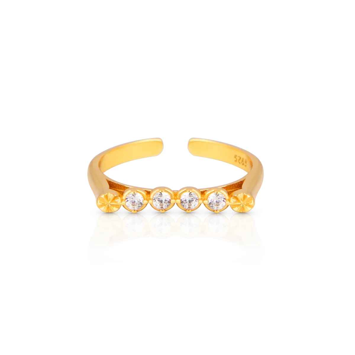 Lumière Dorée Adjustable Gold Zirconia Ring