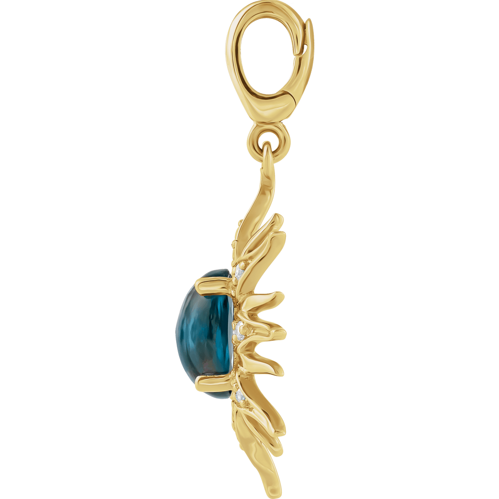 blue topaz pendant, gold sun pendant, diamond sun necklace, 14k gold pendant, london blue topaz jewelry, luxury gemstone necklace, statement gold pendant, celestial jewelry, sunburst pendant gold, fine jewelry pendant, diamond charm necklace