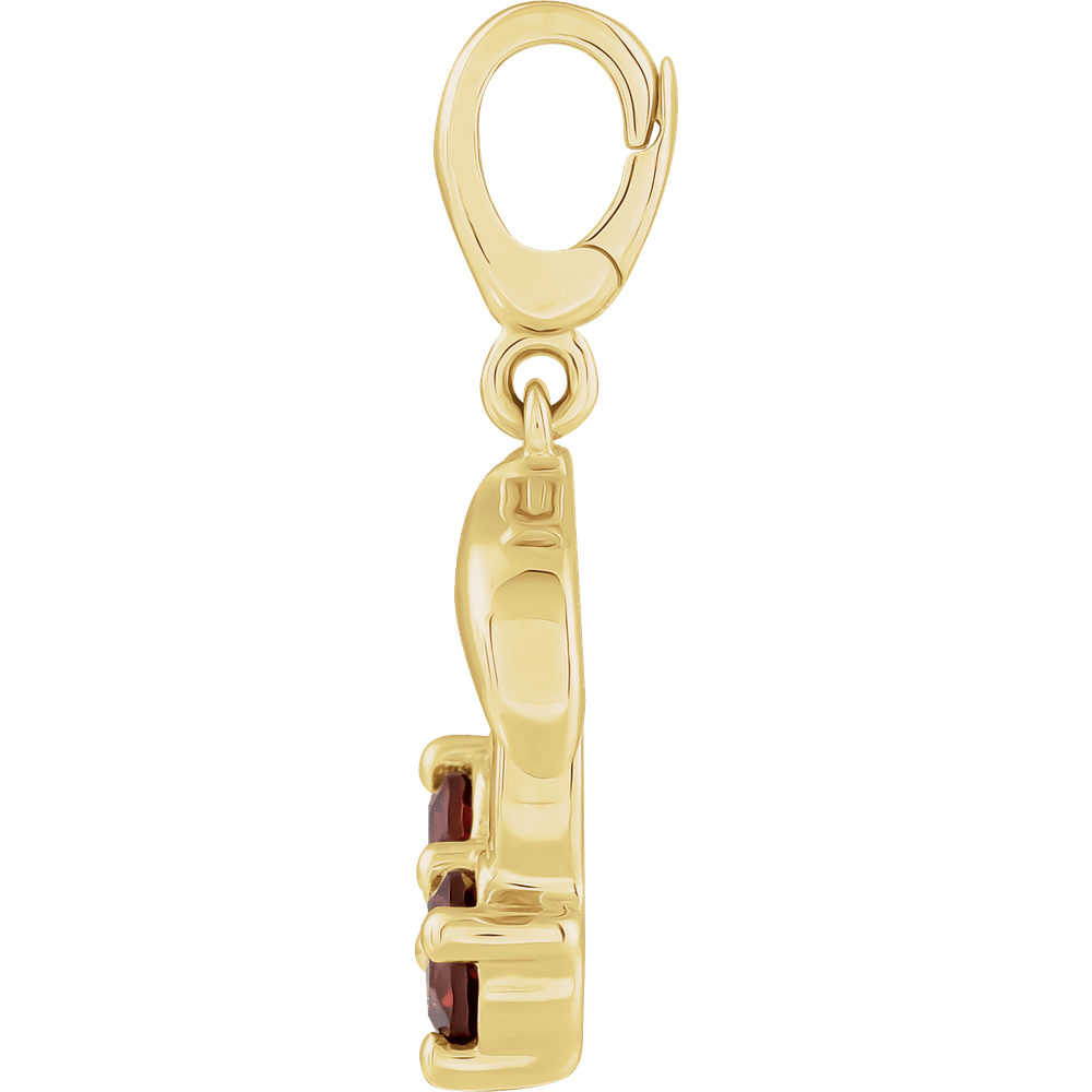 garnet pendant, gold cherry pendant, 14k gold charm, red gemstone necklace, garnet jewelry, unique gold pendant, everyday gold jewelry, minimal charm pendant, luxury gold charm