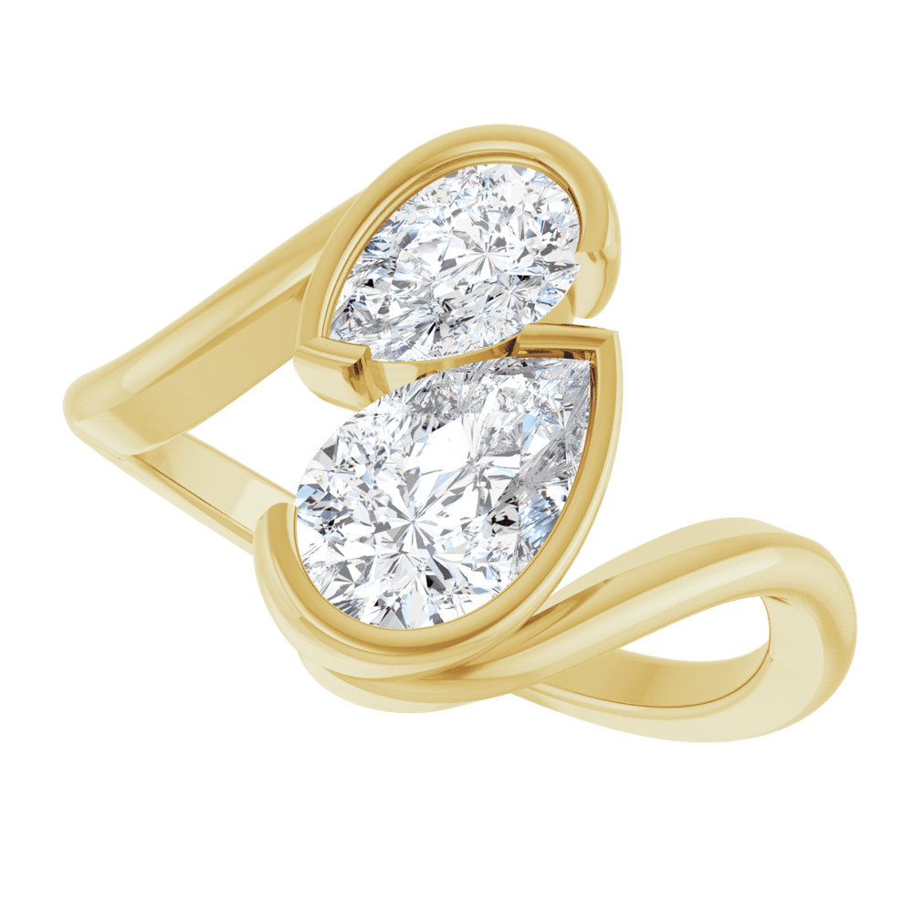 two stone diamond ring, gold two stone diamond ring, 14k gold two stone diamond ring, lab grown diamond two stone ring, pear diamond ring gold, pear diamond engagement ring, 14k gold pear diamond ring, two stone engagement ring gold, modern engagement ring diamond, lab grown diamond engagement ring 14k gold, fine jewelry diamond ring, luxury diamond ring gold, unique engagement ring gold, open ring diamond gold, elegant diamond ring 14k gold, real diamond engagement ring gold, premium diamond ring 14k gold,