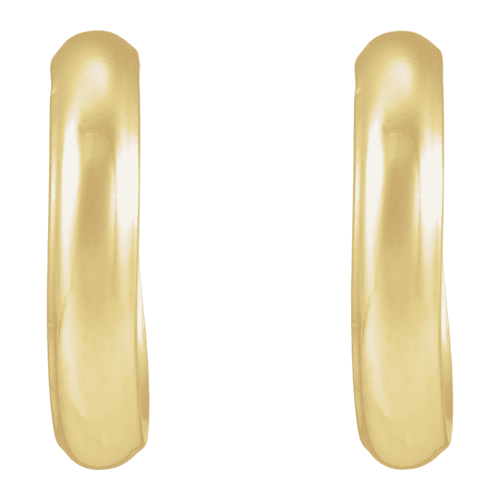 Small polished gold-filled hoop earrings with ear posts and friction backs