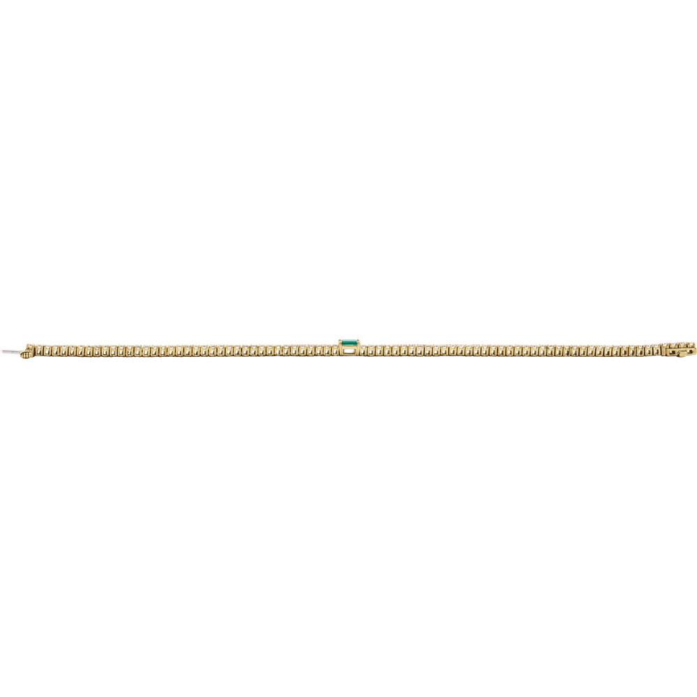 L’Instant Émeraude 14K Gold Lab-Grown Emerald & Diamond Tennis Bracelet