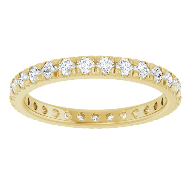 2mm French Set Diamond Eternity Ring / 14K Yellow Gold - Guerilla Choice