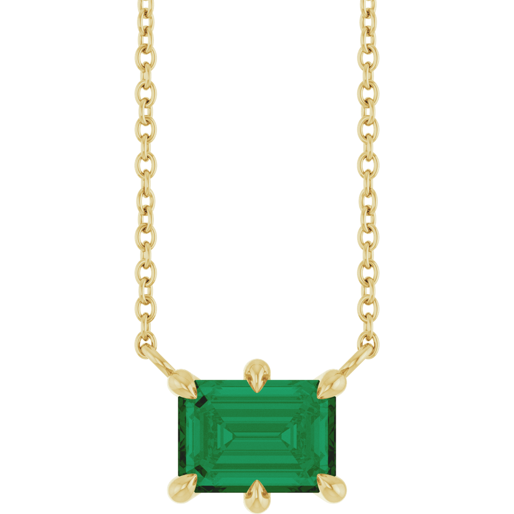 Clarté d’Émeraude 14K Gold Lab-Grown Emerald Necklace