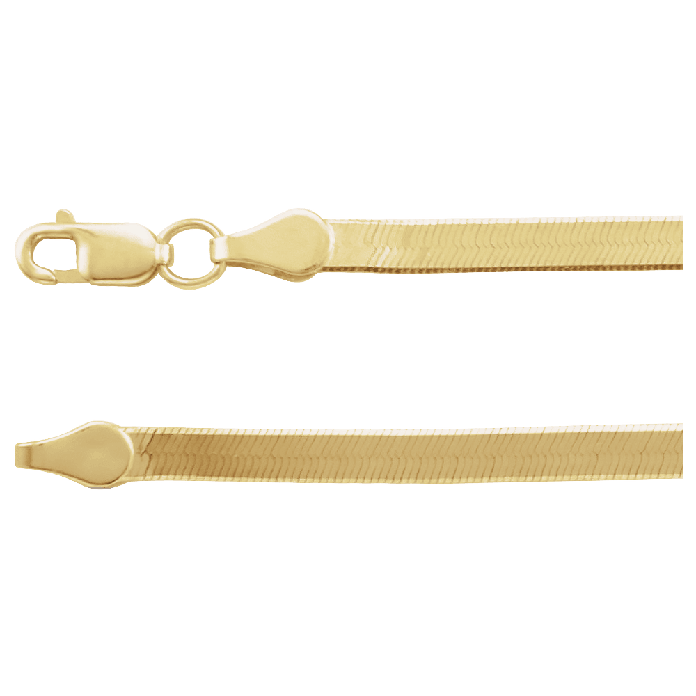 Lame d’Or 2.8mm Flexible Herringbone Bracelet 14K Yellow Gold - Guerilla Choice