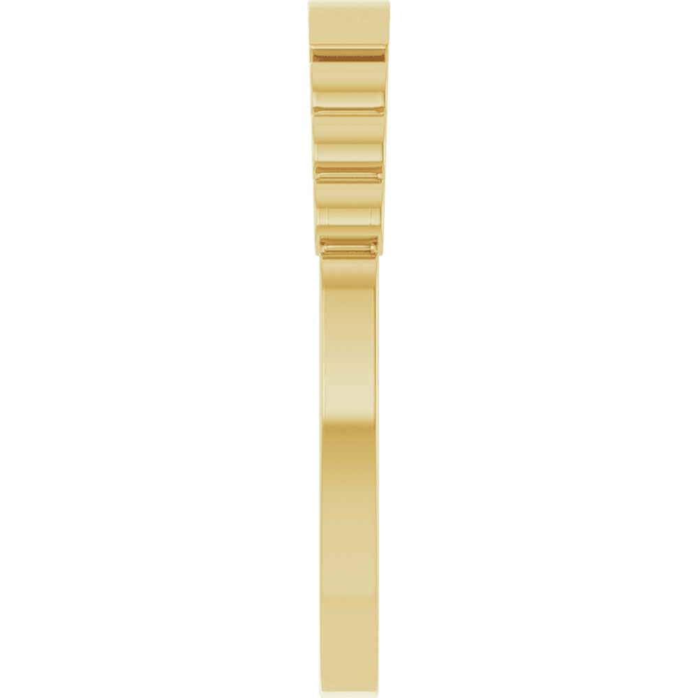 Modern fluted gold signet ring for everyday wear
