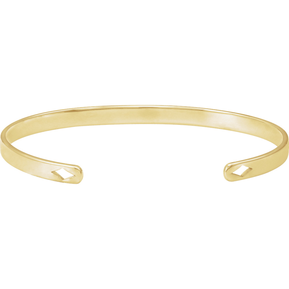 Personalized 14K Yellow Gold Cuff Bracelet