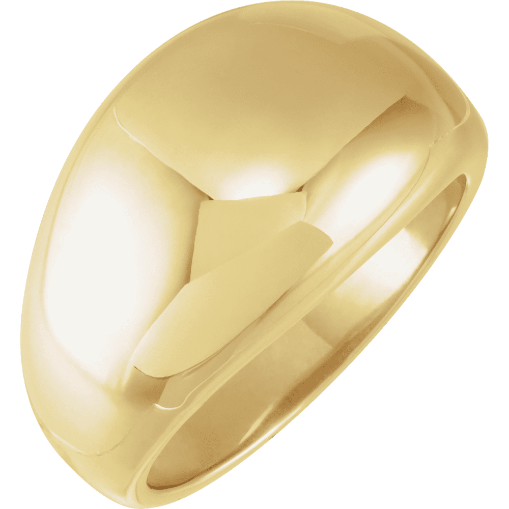 Riviera Dome Ring in solid 14K gold featuring a bold 12 mm polished dome design