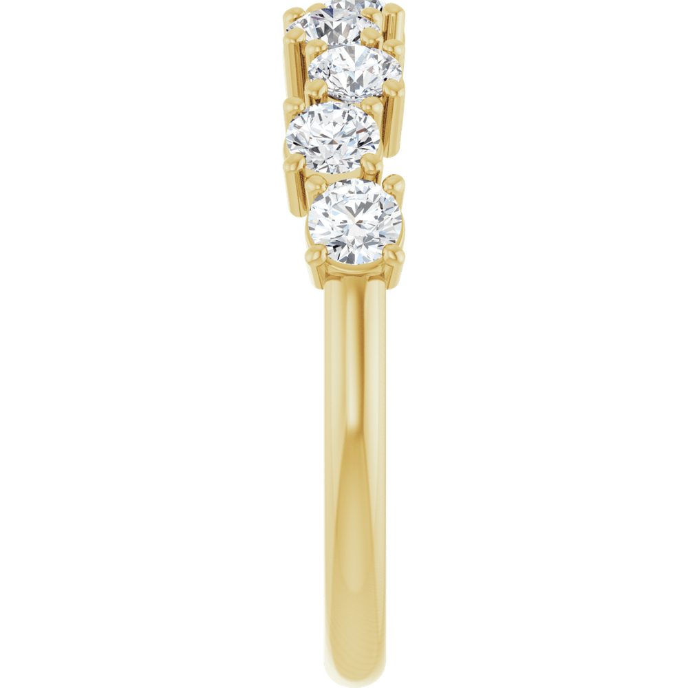 Top view of the Aurielle 14K white gold diamond anniversary band