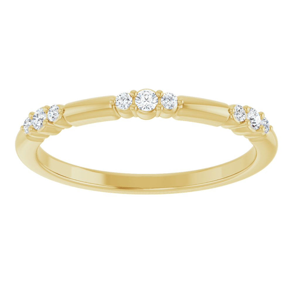 Top view of the Élise 14K white gold diamond stackable ring