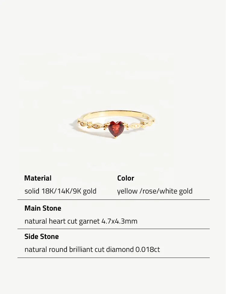 Authenticity and product detail card for Guerilla Choice 14K yellow gold heart diamond ring