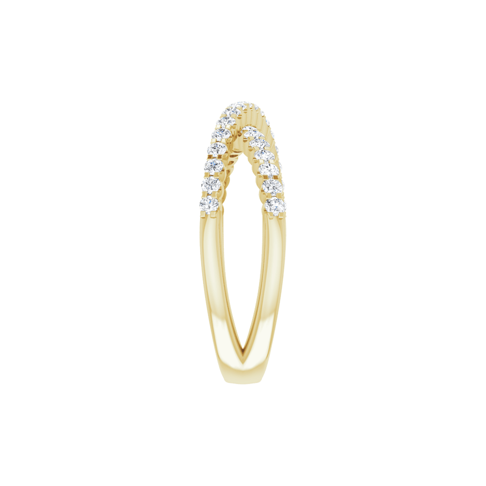 Close-up detail of the Valérie white gold diamond criss-cross ring