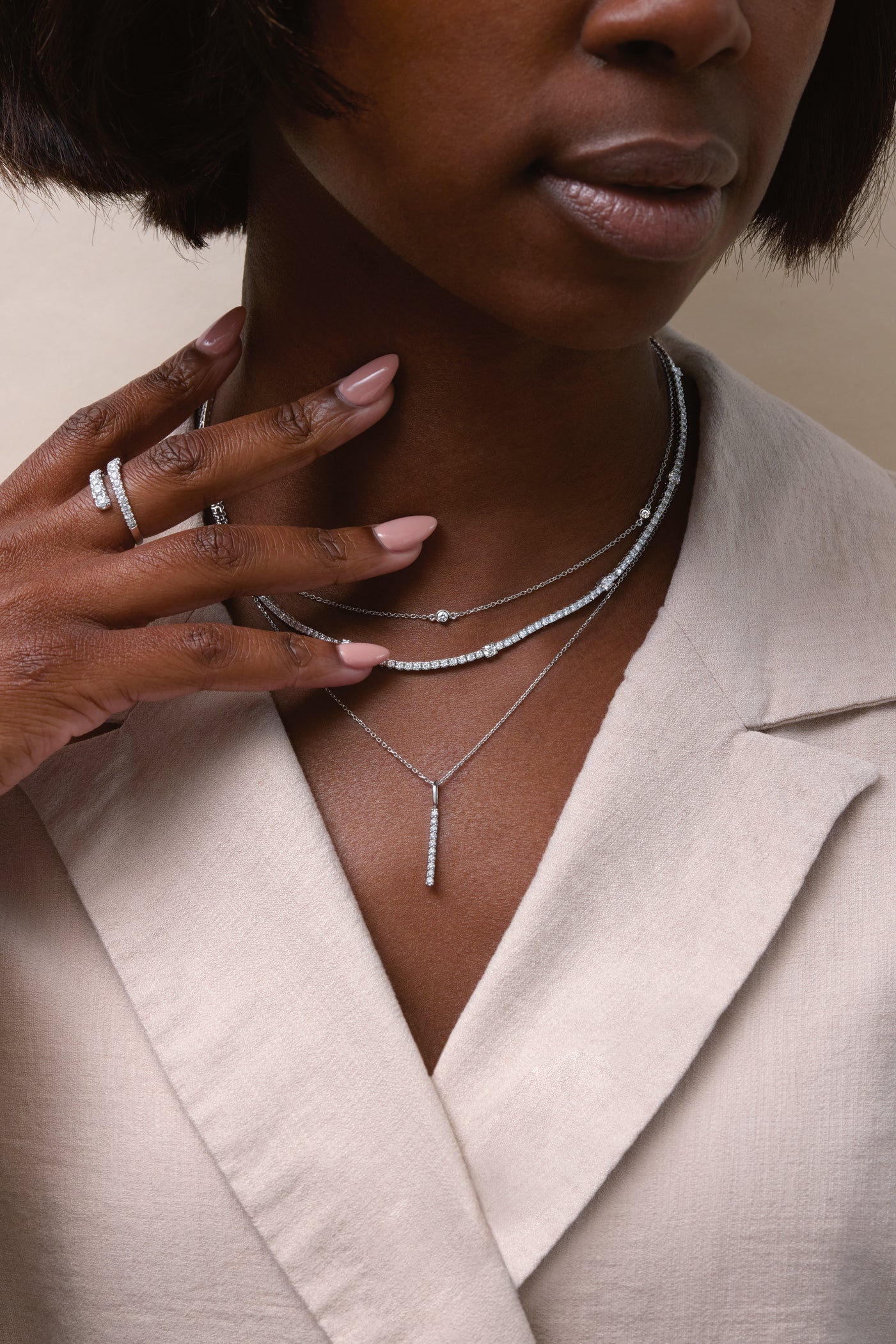 Quiet luxury jewelry collection with solid gold, diamond and minimalist designs