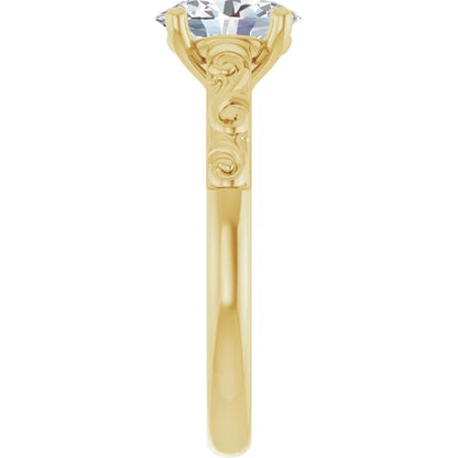 vintage oval solitaire engagement ring, 14K yellow gold engagement ring, 1 carat oval diamond ring, 8x6mm oval diamond ring, certified natural diamond ring, natural diamond engagement ring, J color SI2 diamond ring, oval solitaire proposal ring, claw prong oval ring, classic yellow gold solitaire, heirloom style engagement ring, fine jewelry diamond ring, luxury engagement ring, custom diamond engagement ring