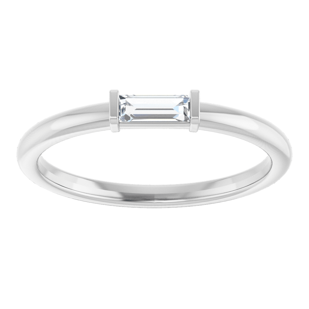 Équilibre 14K Gold Natural Baguette Diamond Stackable Ring – 1/6 CTW