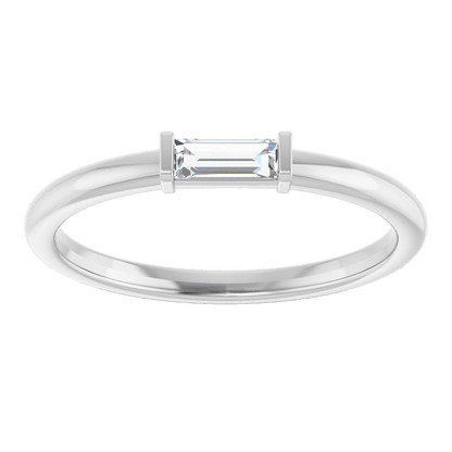 Équilibre 14K Gold Natural Baguette Diamond Stackable Ring – 1/6 CTW