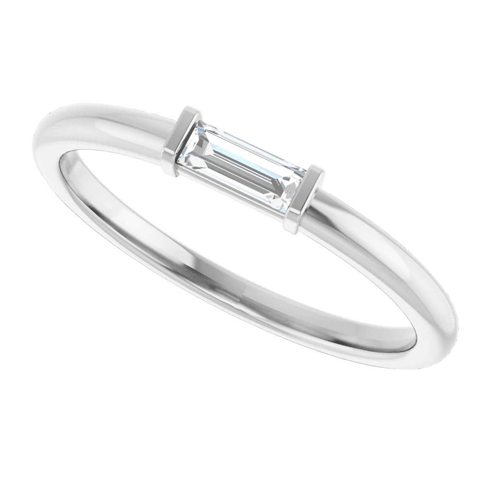 Équilibre 14K Gold Natural Baguette Diamond Stackable Ring – 1/6 CTW