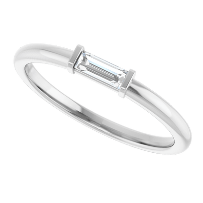 Équilibre 14K Gold Natural Baguette Diamond Stackable Ring – 1/6 CTW