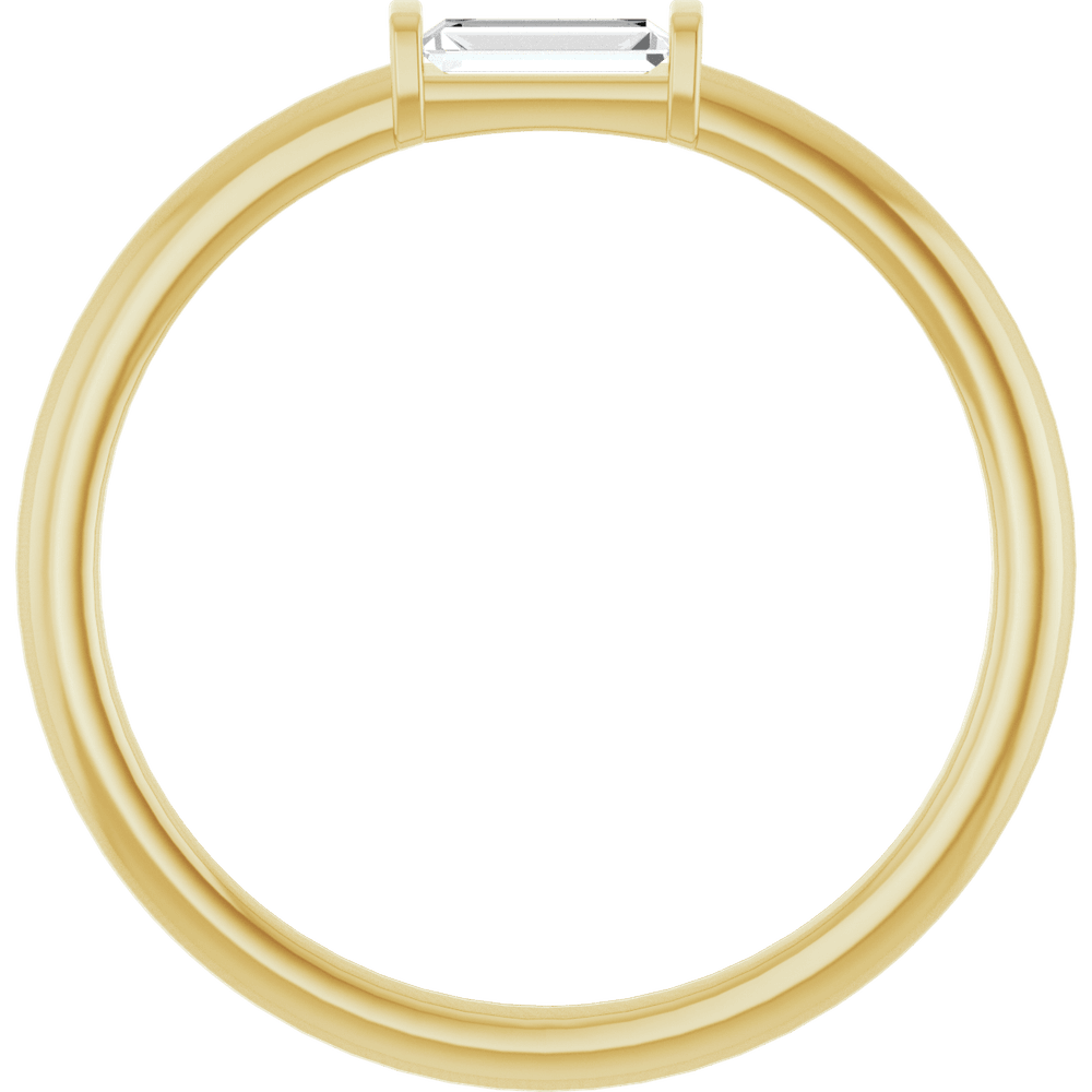 Équilibre 14K Gold Natural Baguette Diamond Stackable Ring – 1/6 CTW