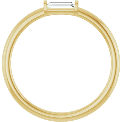 Équilibre 14K Gold Natural Baguette Diamond Stackable Ring – 1/6 CTW