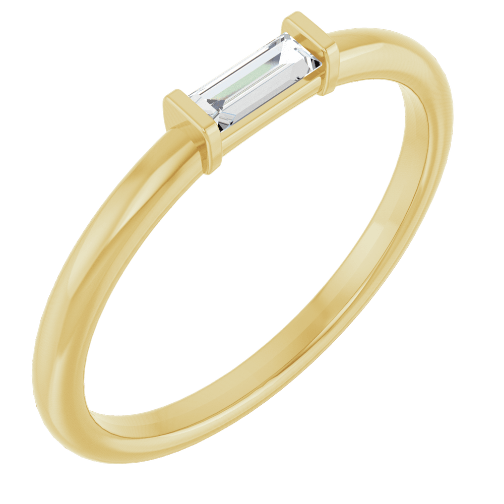 Équilibre 14K Gold Natural Baguette Diamond Stackable Ring – 1/6 CTW