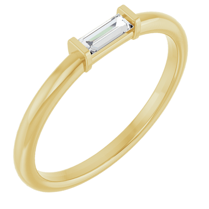 Équilibre 14K Gold Natural Baguette Diamond Stackable Ring – 1/6 CTW