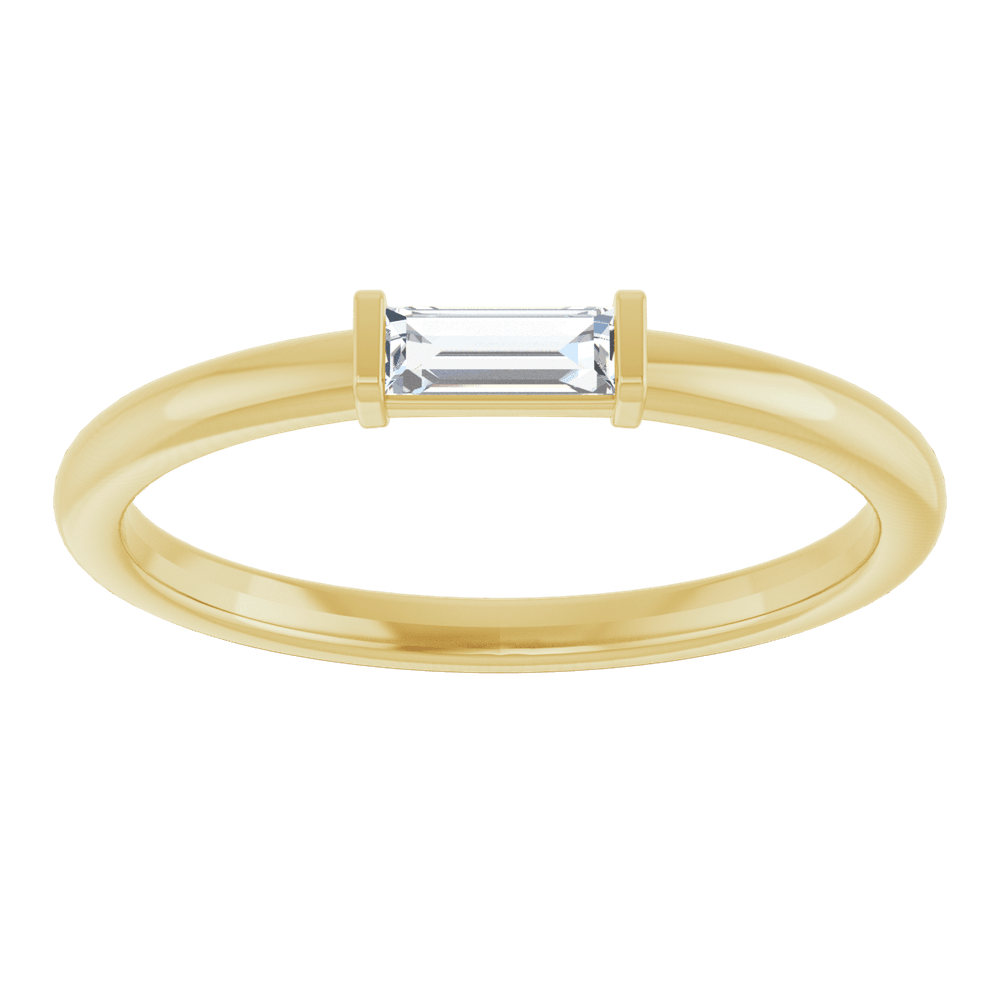 Équilibre 14K Gold Natural Baguette Diamond Stackable Ring – 1/6 CTW