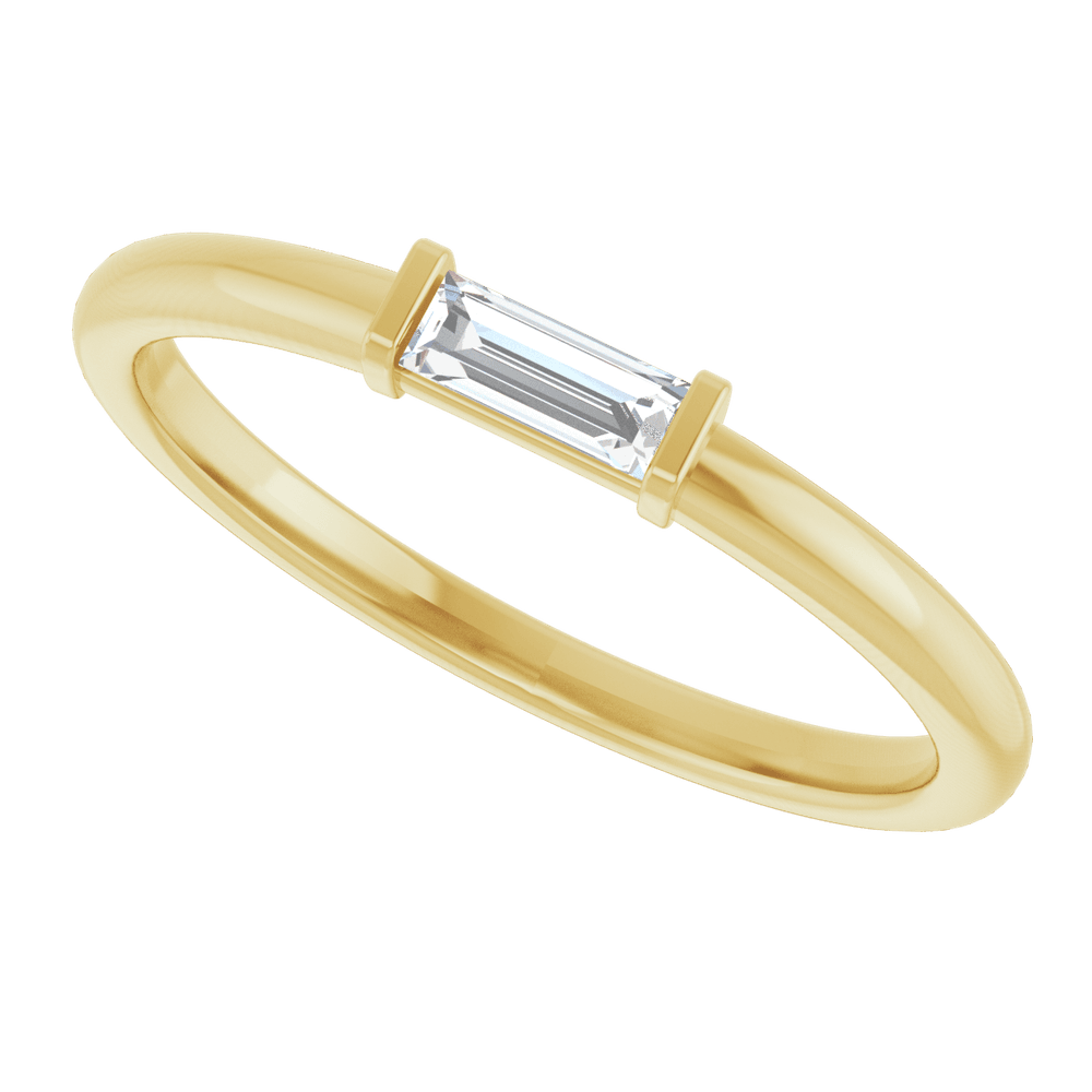 Équilibre 14K Gold Natural Baguette Diamond Stackable Ring – 1/6 CTW