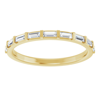 14K yellow gold diamond band, natural diamond anniversary ring, baguette diamond ring, 1/4 CTW diamond band, gold stacking ring, baguette wedding band, fine jewelry diamond ring, anniversary gift ring, minimalist diamond band, luxury gold ring