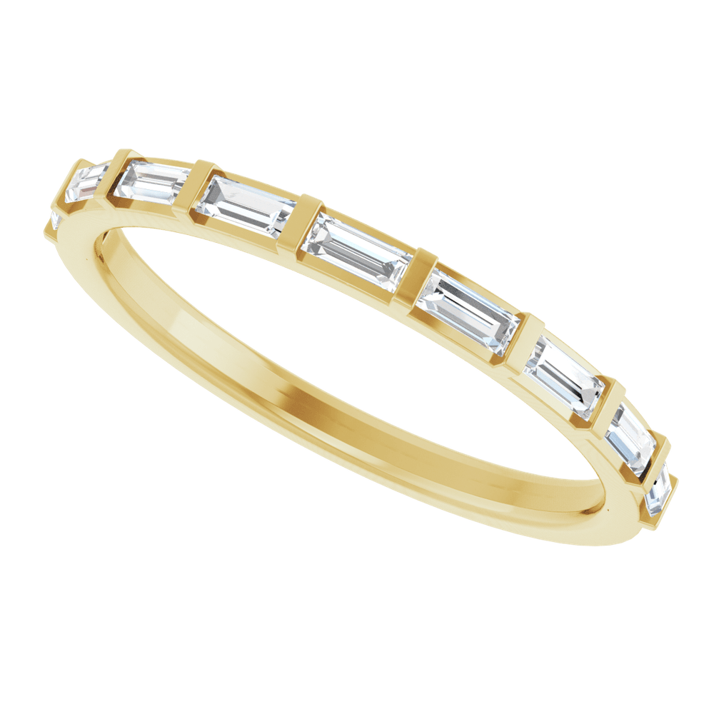 14K yellow gold diamond band, natural diamond anniversary ring, baguette diamond ring, 1/4 CTW diamond band, gold stacking ring, baguette wedding band, fine jewelry diamond ring, anniversary gift ring, minimalist diamond band, luxury gold ring