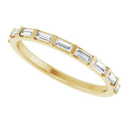 14K yellow gold diamond band, natural diamond anniversary ring, baguette diamond ring, 1/4 CTW diamond band, gold stacking ring, baguette wedding band, fine jewelry diamond ring, anniversary gift ring, minimalist diamond band, luxury gold ring