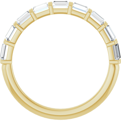 14K yellow gold diamond band
natural diamond anniversary ring
lab grown diamond anniversary band
1 carat baguette diamond ring
channel set diamond band
yellow gold wedding band women
straight baguette diamond ring
fine jewelry anniversary band