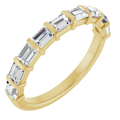 14K yellow gold diamond band
natural diamond anniversary ring
lab grown diamond anniversary band
1 carat baguette diamond ring
channel set diamond band
yellow gold wedding band women
straight baguette diamond ring
fine jewelry anniversary band