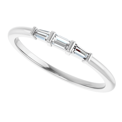 Symétrie 14K Yellow Gold Natural Baguette Diamond Stacking Ring – 1/6 CTW