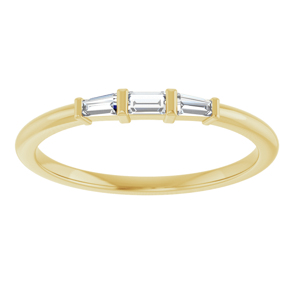 Symétrie 14K Yellow Gold Natural Baguette Diamond Stacking Ring – 1/6 CTW