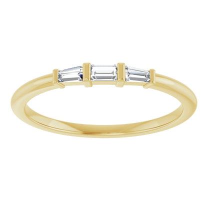 Symétrie 14K Yellow Gold Natural Baguette Diamond Stacking Ring – 1/6 CTW