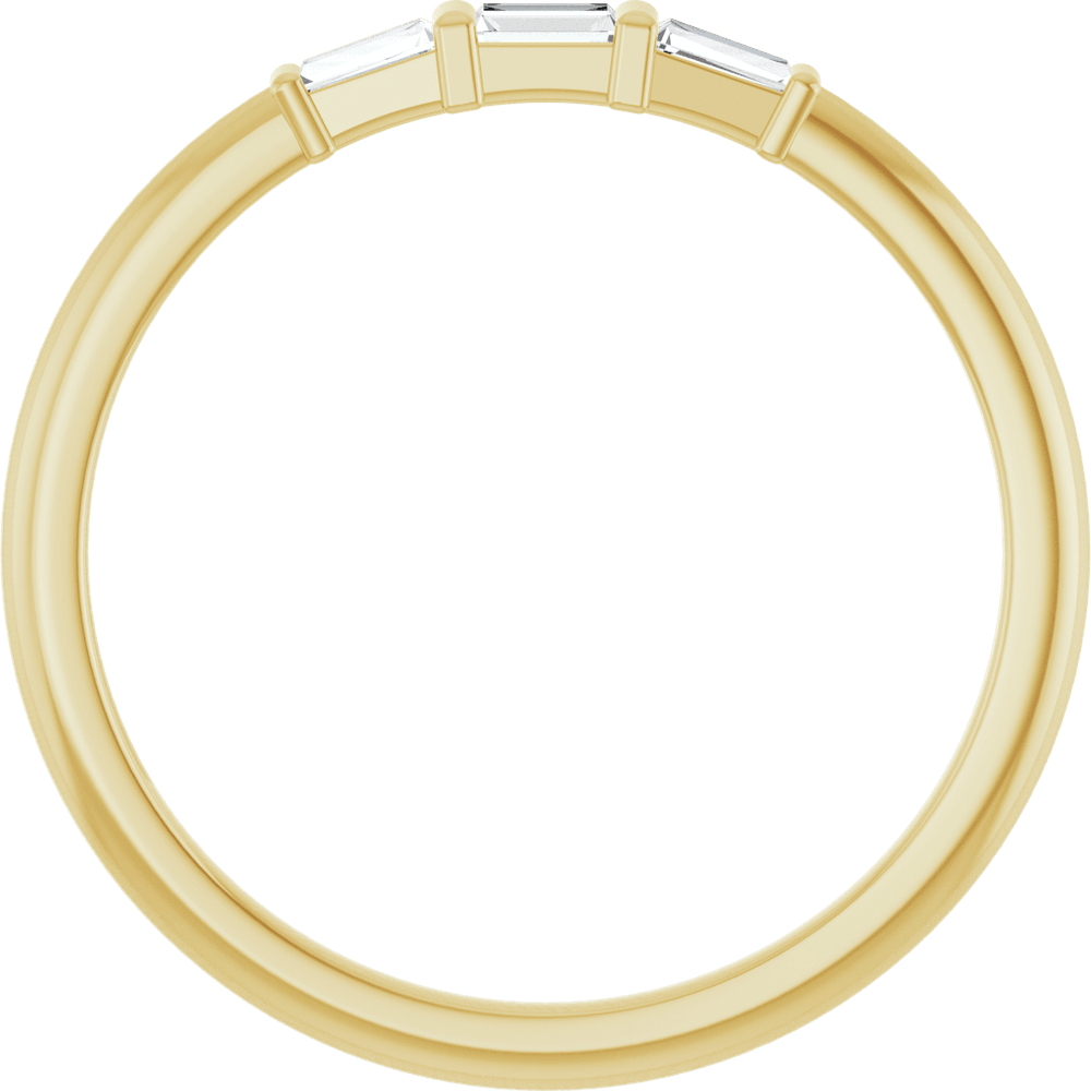 Symétrie 14K Yellow Gold Natural Baguette Diamond Stacking Ring – 1/6 CTW