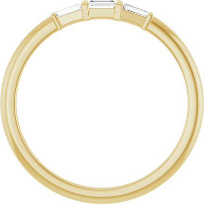 Symétrie 14K Yellow Gold Natural Baguette Diamond Stacking Ring – 1/6 CTW