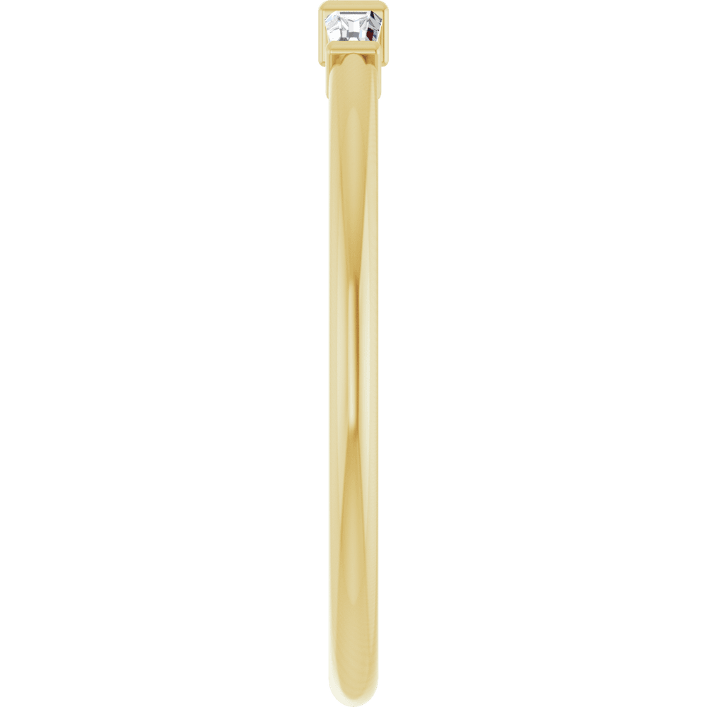 Symétrie 14K Yellow Gold Natural Baguette Diamond Stacking Ring – 1/6 CTW