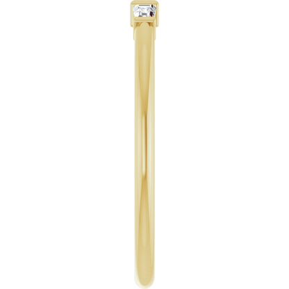 Symétrie 14K Yellow Gold Natural Baguette Diamond Stacking Ring – 1/6 CTW