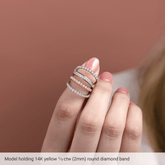 1/4 CTW Natural Diamond French-Set Anniversary Ring  14K Yellow Gold - Guerilla Choice