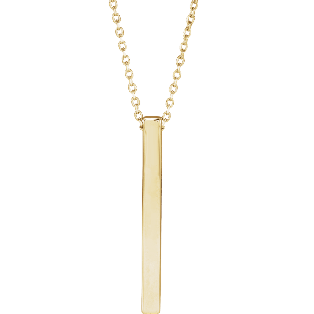 14K Gold Personalized Necklace with Adjustable Chain
