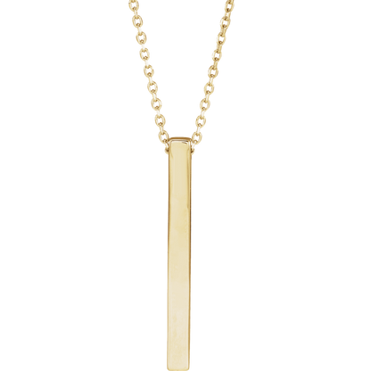 14K Gold Personalized Necklace with Adjustable Chain