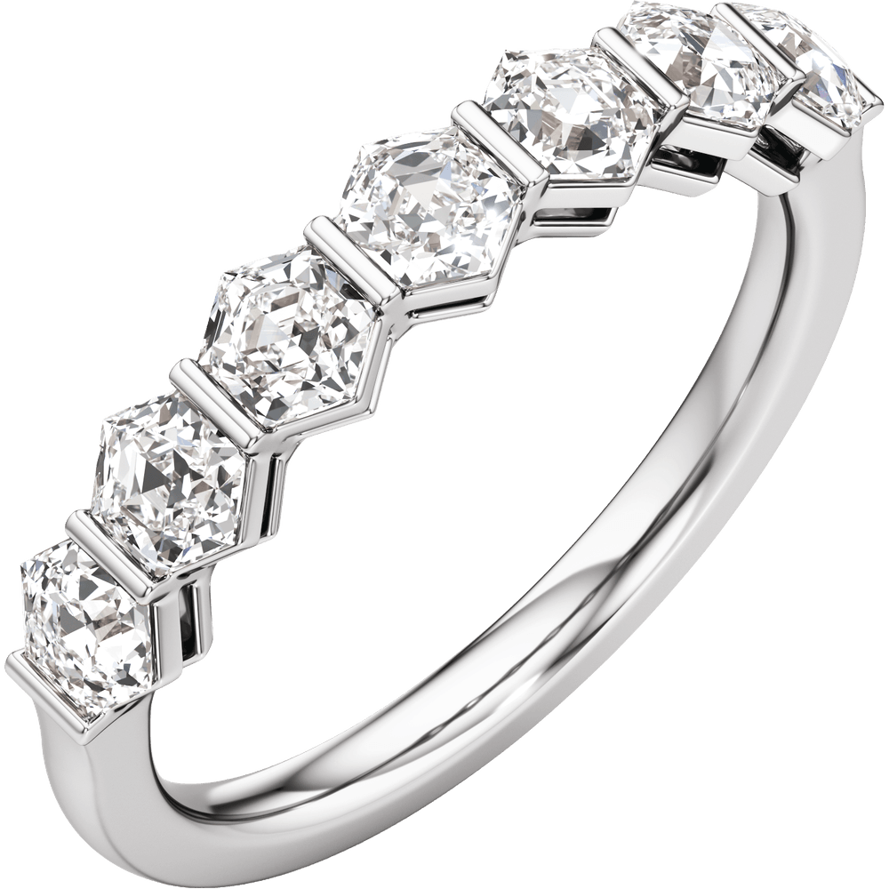 14K White Gold 1.5 CTW Hexagon Lab-Grown Diamond Anniversary Band