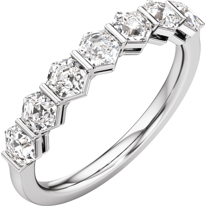 14K White Gold 1.5 CTW Hexagon Lab-Grown Diamond Anniversary Band
