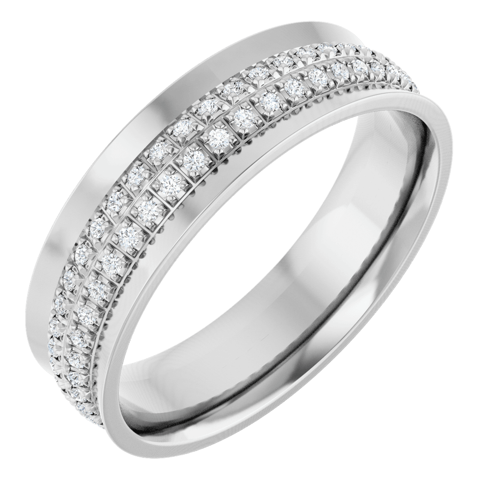 14K White Gold 1/3 CTW Lab-Grown Diamond Band with 94 Round Diamonds